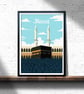 Mecca travel print, Mecca retro city print, Saudi Arabia travel poster, gift - Image 1