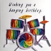 Lovely quilled drum kit birthday card