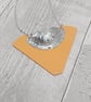 Recycled Aluminium Drink Can Base Metal, Peach Triangular Acrylic Shape Necklace - Image 2