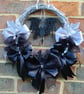 Gorgeous Black and Silver Ribbon Batty Wreath - Image 5