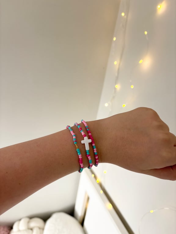 Bubblegum Beaded Bracelet Set