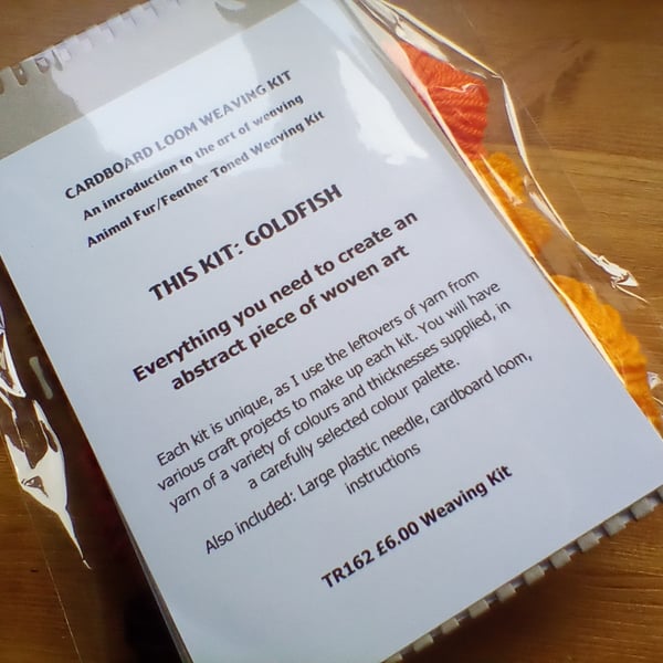 Goldfish Cardboard Loom Beginners Weaving Kit Abstract Art