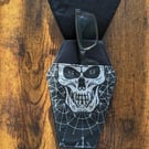 Handmade Skull Coffin Holder – Gothic Pen & Glasses Case – Alternative Makeup Po