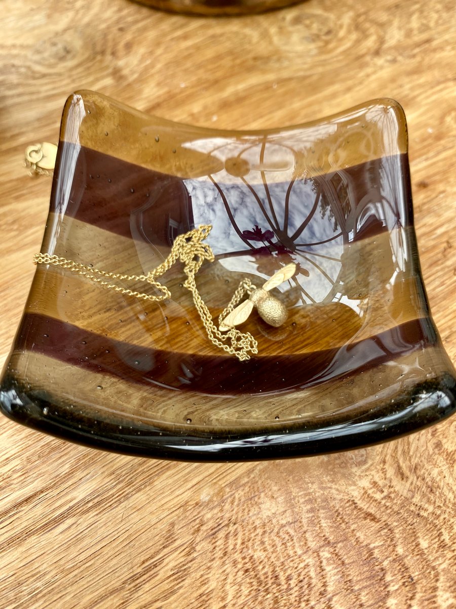 Fused glass trinket dish