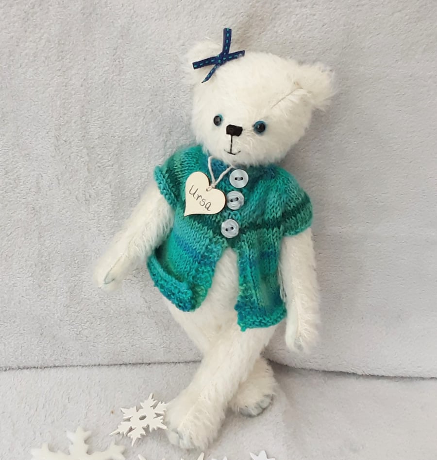 Ursa, unique dressed mohair bear, adult collectable teddy bear by Bearlescent,