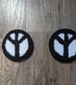 Pair of 'Peace' Symbol Mug Rugs or Coasters - Image 1