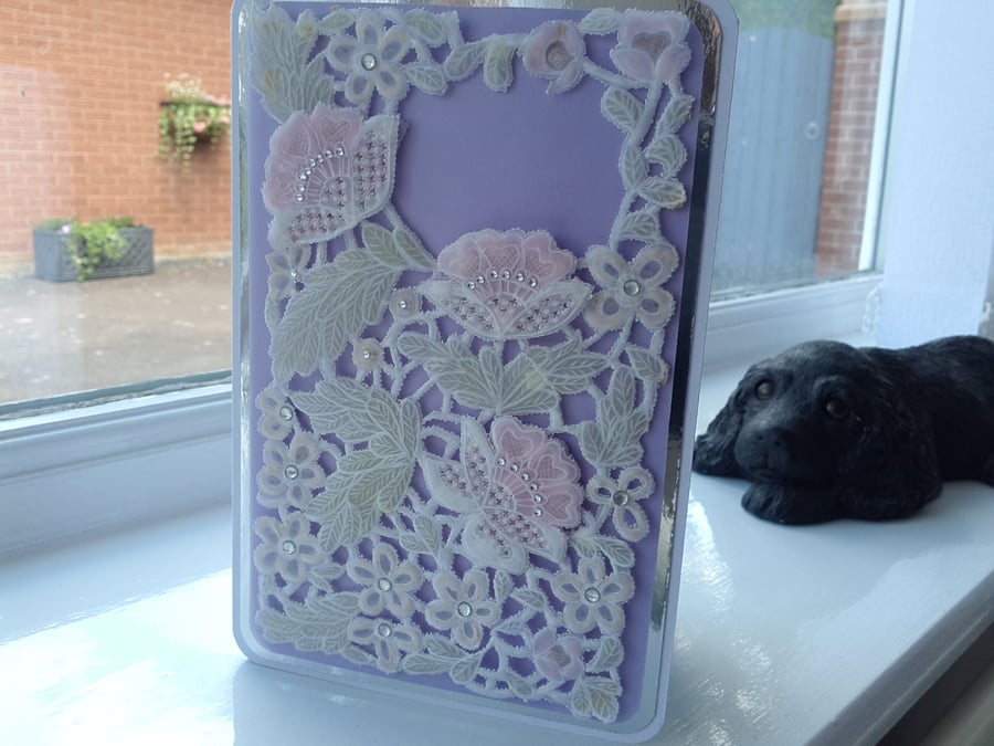 William Morris inspired open parchment card