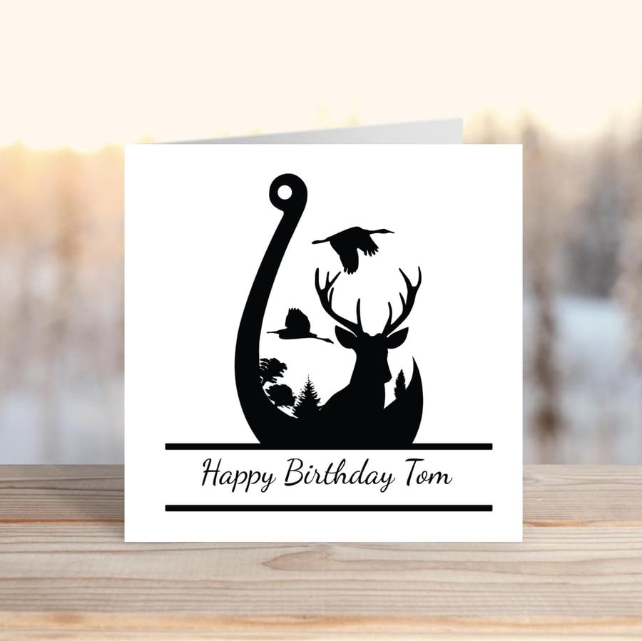 Game Hunting Card Personalised Greetings Card for sporting pursuits