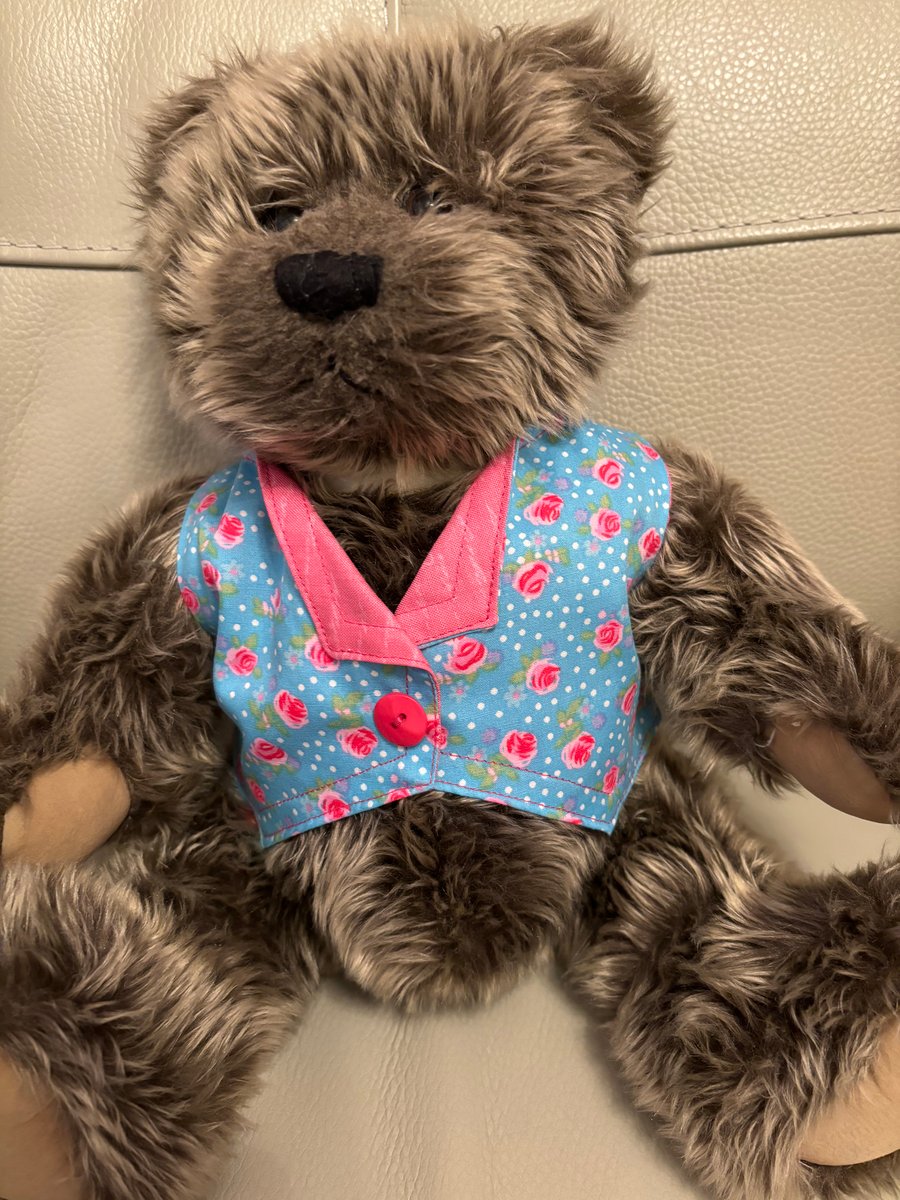 Large Pink Rose Teddy Waistcoat