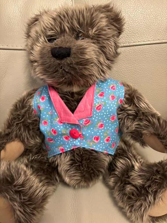 Large Pink Rose Teddy Waistcoat 