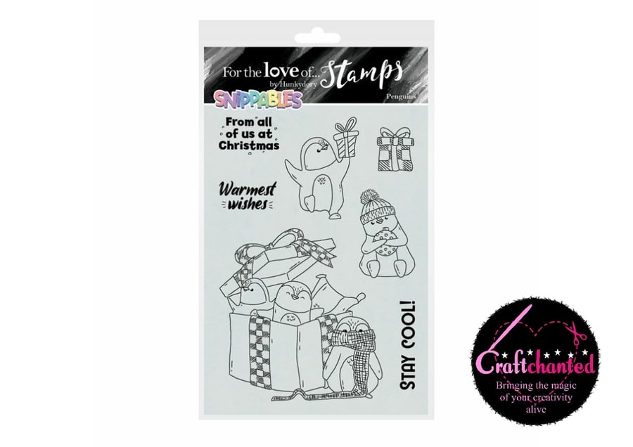 Hunkydory For The Love Of Stamps Snippables Christmas Cheer Penguins Stamp Set