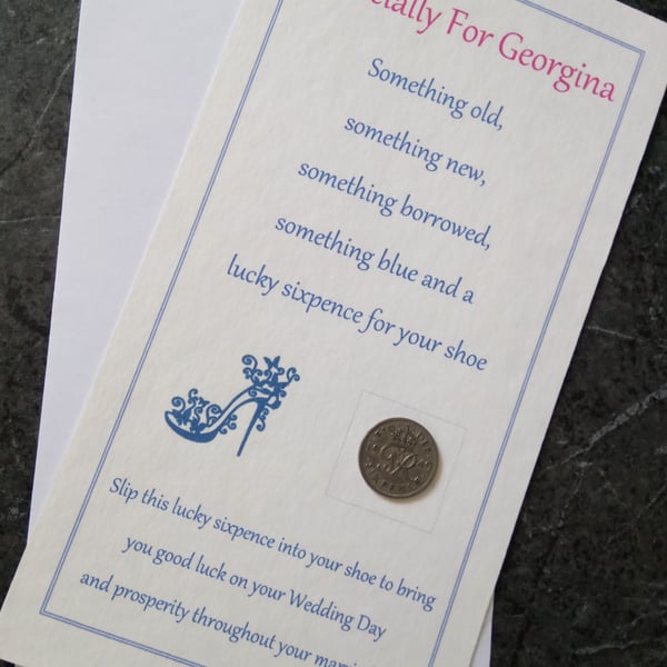 Wedding Day Lucky Sixpence For The Bride