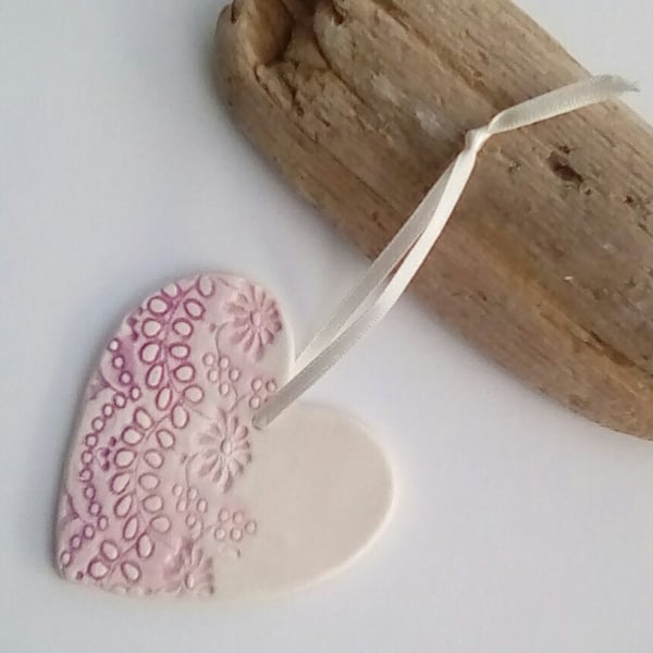 Ceramic heart hanging