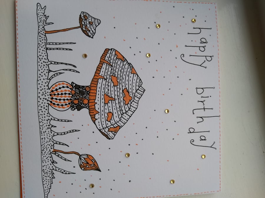 Mushroom birthday card