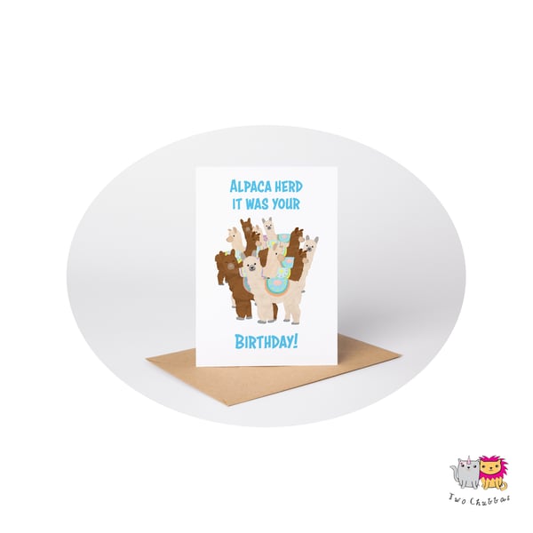 Alpaca Birthday Card, A6 Birthday Card, Cute Animal Birthday Card