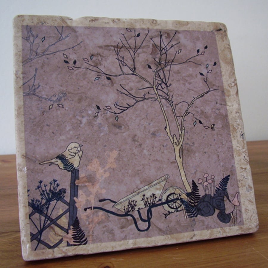 Natural stone decorative stand