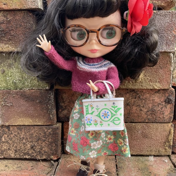 Handmade Miniature Enid Collins of Texas Love Dolls Handbag RESERVED FOR CUSTOME