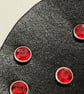 Black Leather Keyring with 7 Red Gemstones - FREE SHIPPING - Image 3