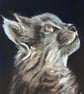 Purr-fect giclee print of 'Upward Glance' a cat painting by artist Janet Bird - Image 1