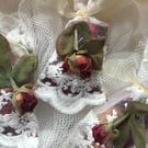 Set of three sachets. Rose petals 