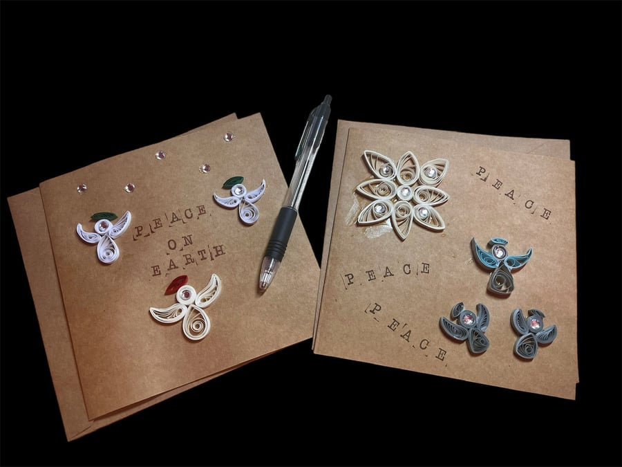 Christmas Cards, Angel Christmas Cards, Quilled Christmas Cards, Christmas