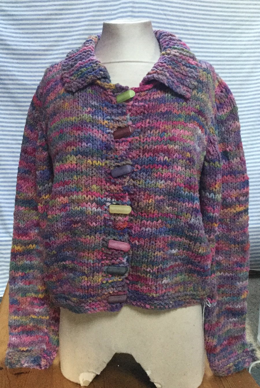 MoBair Hand Dyed Hand Knitted Ribble Cardigan
