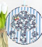 Tree & Flowers Embroidery Hooped Decoration 23cm (9") ready to hang