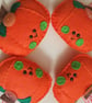 Halloween 'Pumpkin' hanging decoration hand sewn in wool blend felt.  - Image 1