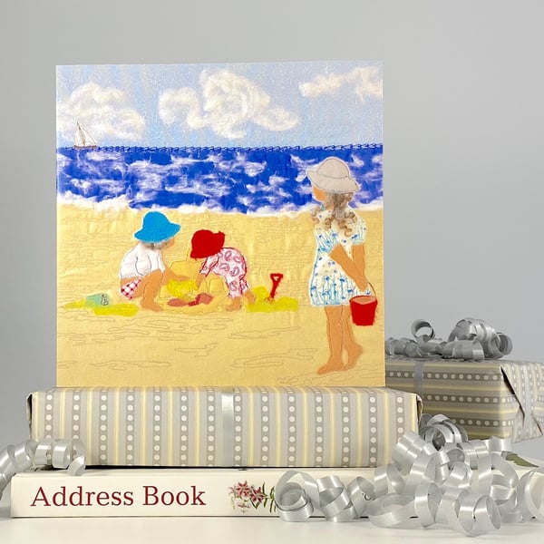 Birthday card - girl on beach