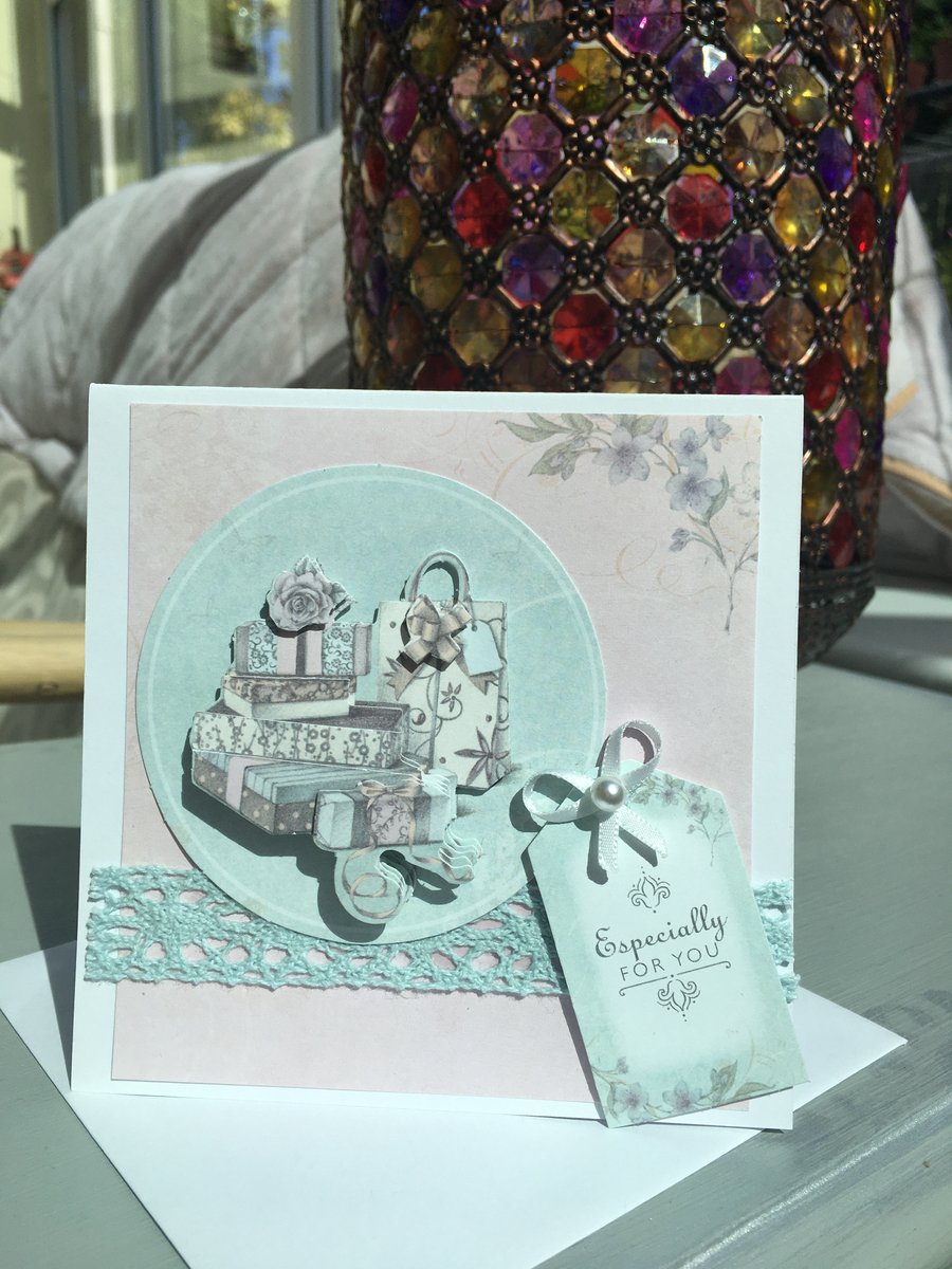 Lace and gifts happy birthday card