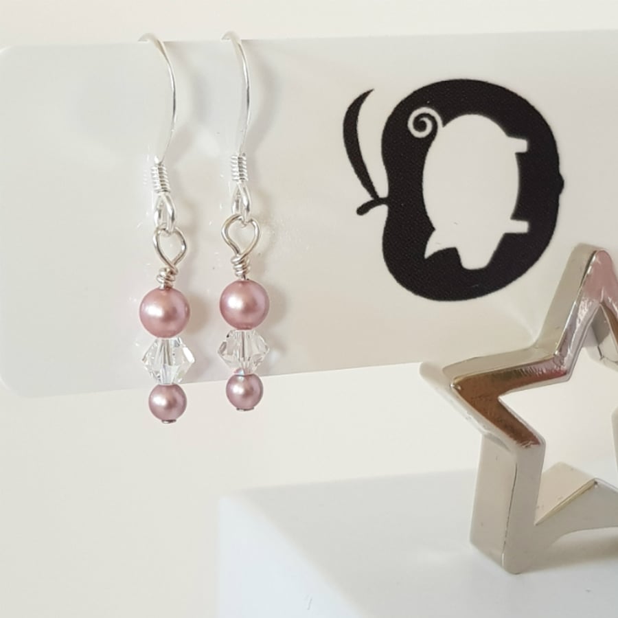 Swarovski crystal and pearl earrings