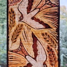 SWALLOW SUNCATCHER WALL HANGING. HAND PAINTED BIRD. 10 x 5 inches.