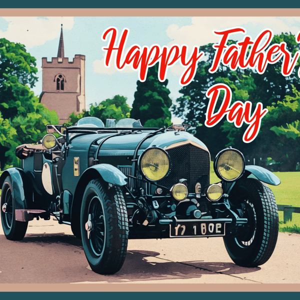 Father's Day A5 Greeting Card Bentley Car 