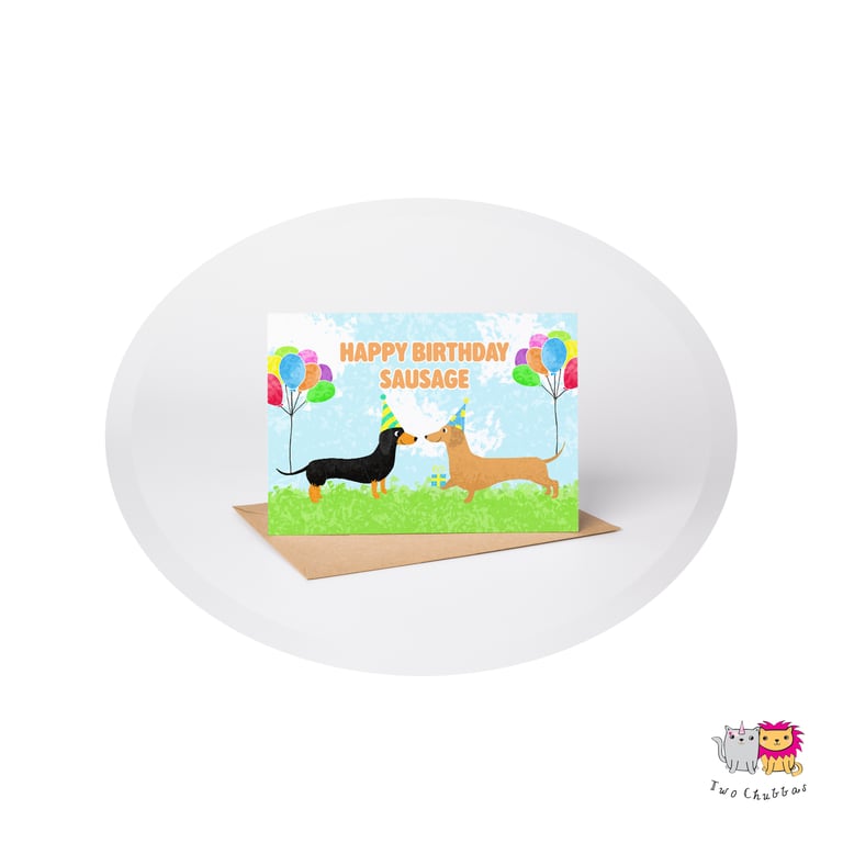Sausage Dog Birthday Card, A6 Birthday Card, Cute Animal Birthday Card