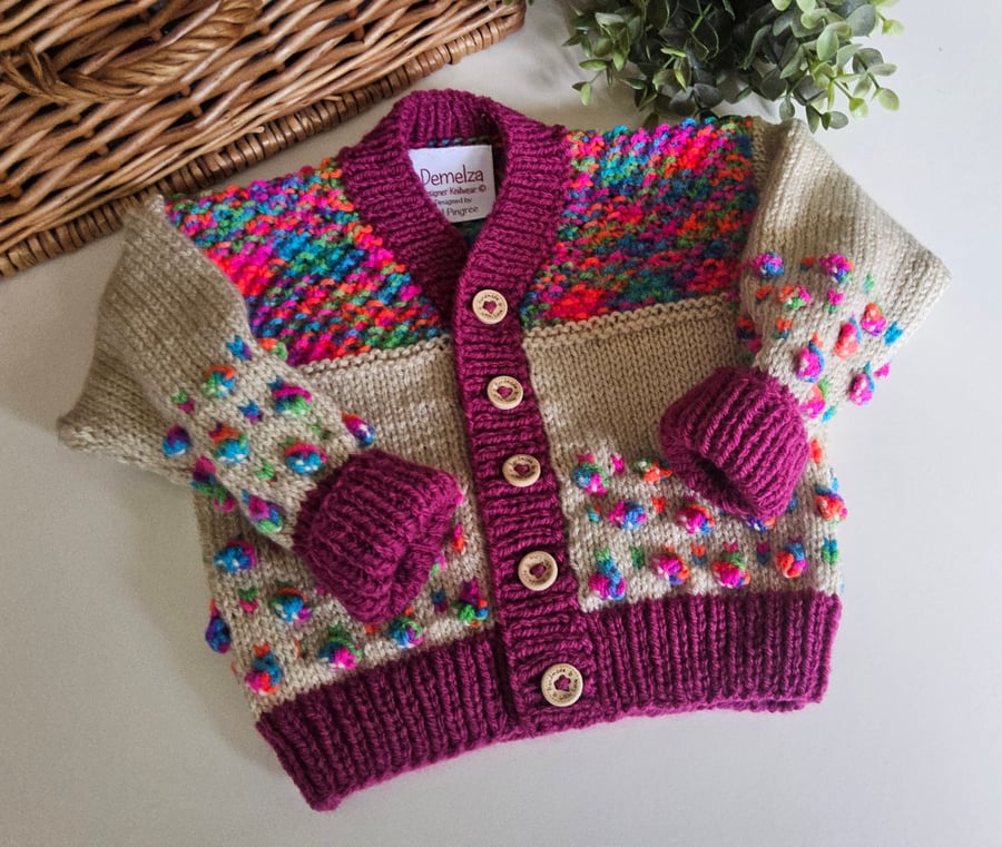 Baby Girl's Bobble Cardigan 6-12 months size 