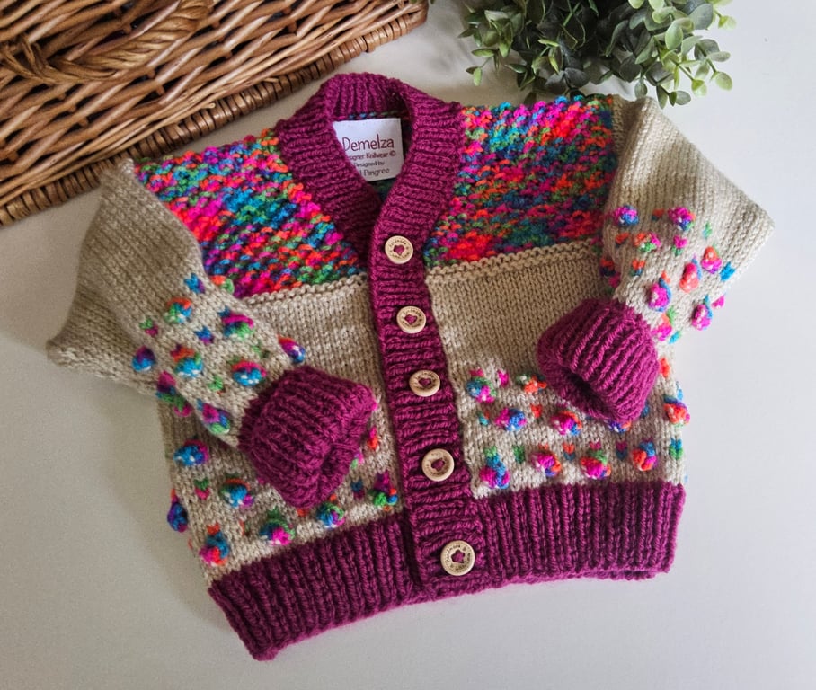 Baby Girl's Bobble Cardigan 6-12 months size 