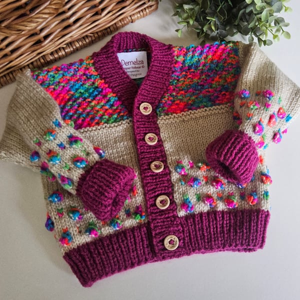 Baby Girl's Bobble Cardigan 6-12 months size 