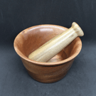 Large wooden, mortar and pestle, made from Walnut, Mahogany and Sapele 