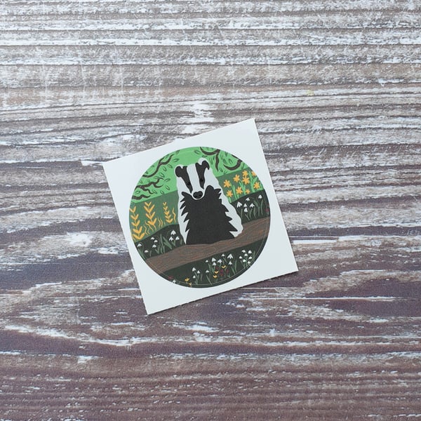 Badger 38mm Round Sticker