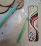 Colourful floral wooden bookmark 