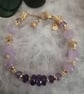 Lilac purple & gold Amethyst bracelet - Image 4
