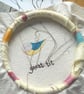 freehand embroidered lavender bag sachet hanging decoration GREAT TIT - Image 7