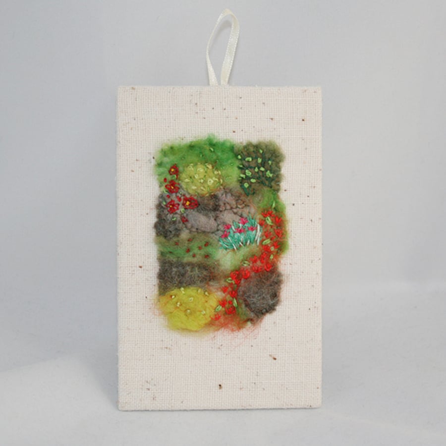 Alpine Garden Art - Needle Felt/Embroidered Plaque