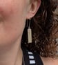 Sterling Silver Long Rectangle Earrings with Ribbon Pattern - JBJ1101 - Image 4
