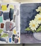 Framed original watercolour painting 'Pot of Primroses' - Image 3