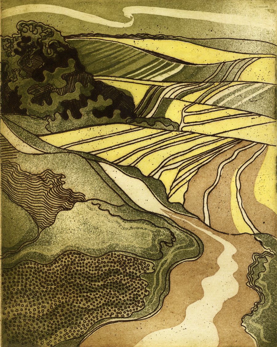 Etching & Aquatint, Sky-Track.