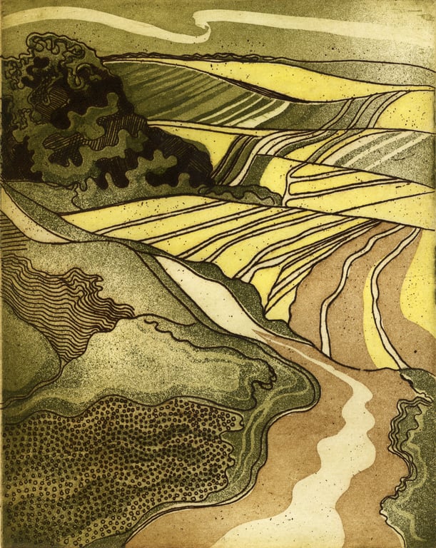 Etching & Aquatint, Sky-Track.