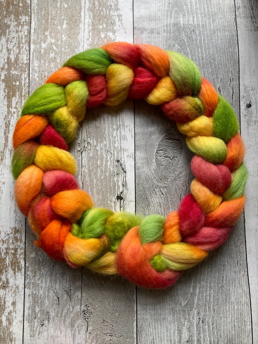 Kent Romney Spinning fibre 100g Pomegranate