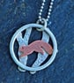 Handcrafted Copper Red Squirrel Silver Pendant Necklace - Image 2