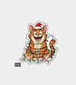 Unique Funny Christmas Sticker Xmas Decal For Adults - Happy Cat & Lights